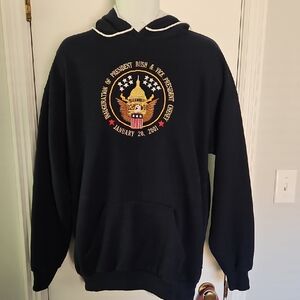 PRESIDENT BUSH INAUGURATION Sweatshirt Hoodie Embroidered Unisex X-LARGE